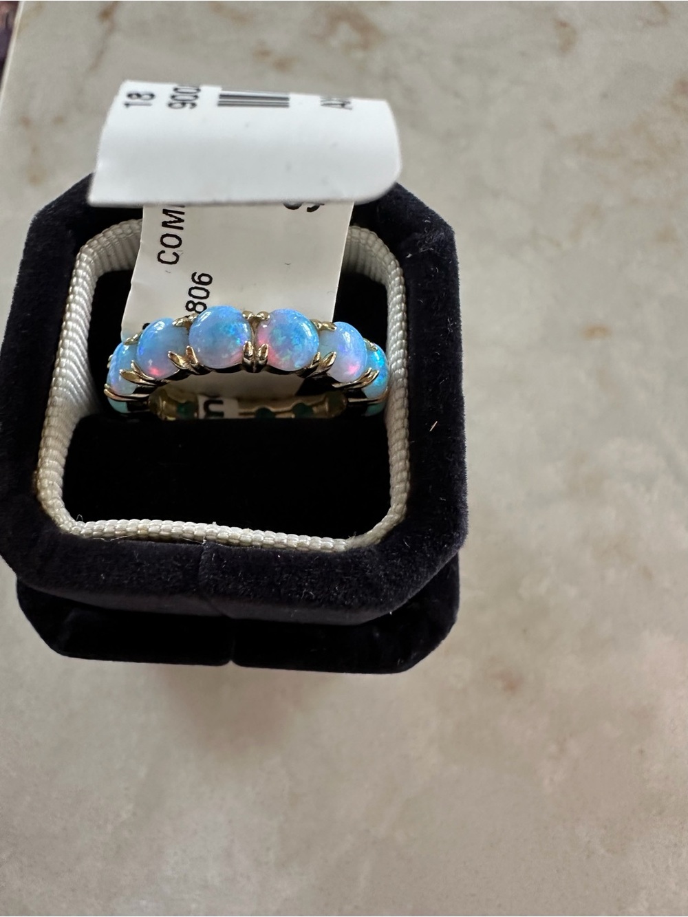 Opal Blue Ring Size 6.5 NWT